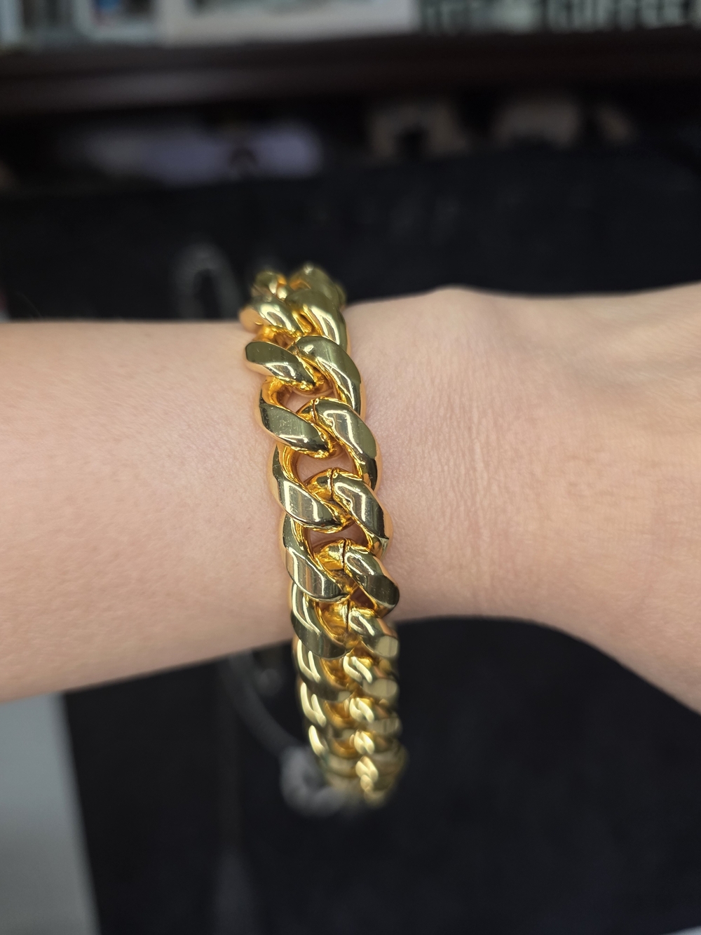 Gold-Tone Cuban Link Bracelet for Men
